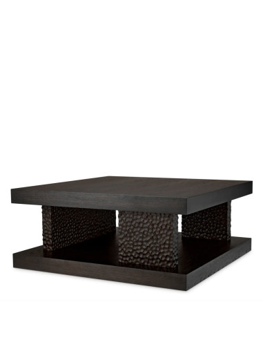 Black oak coffee table, textured...