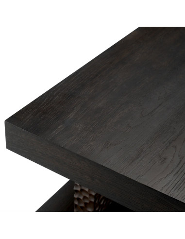 Black oak coffee table, textured...