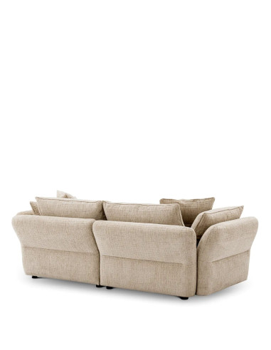 Designersofa aus cremefarbenem Stoff