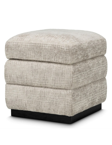 Stool in beige fabric and...