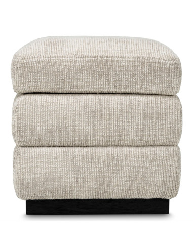 Taburete de tela beige y base de...