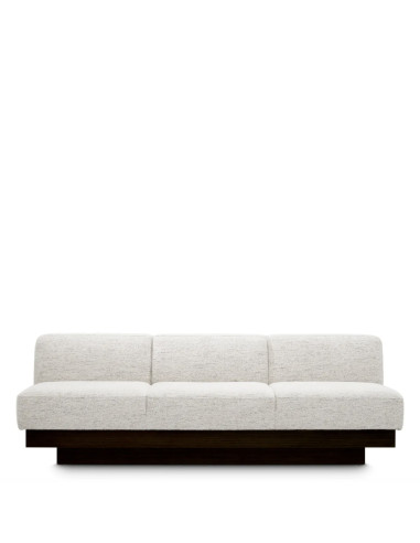 Off-white fabric sofa with charcoal...
