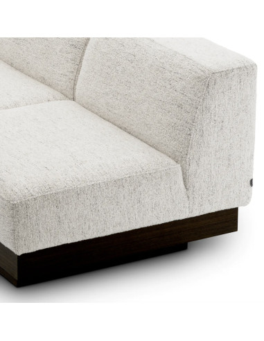 Stoffsofa in Off-White mit Basis aus...
