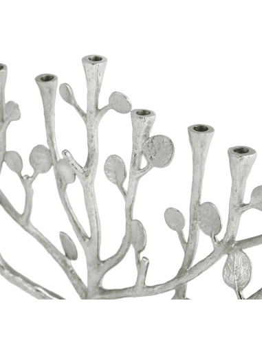 Contemporary silver-plated menorah...