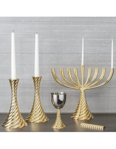 Contemporary twisted menorah in...