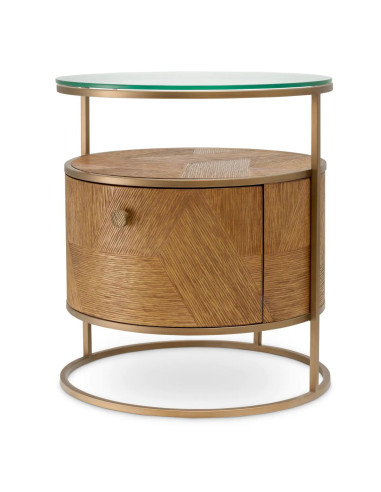 Pair of bedside tables in caramel oak...
