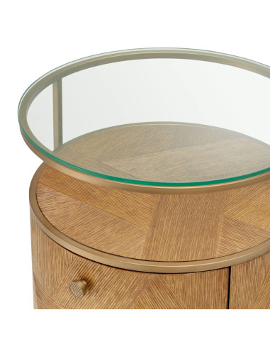 Pair of bedside tables in caramel oak...