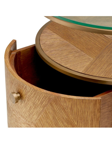Pair of bedside tables in caramel oak...