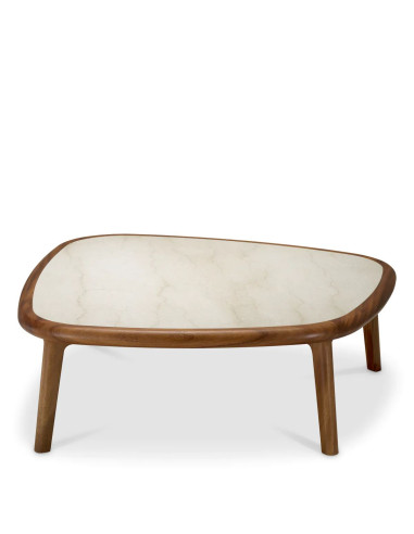 Solid wood coffee table with caramel...