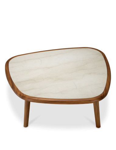 Solid wood coffee table with caramel...