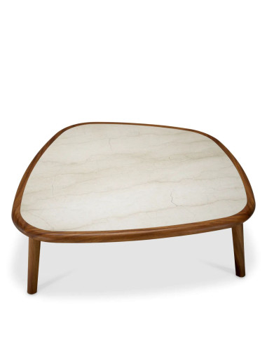 Solid wood coffee table with caramel...