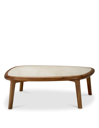 Solid wood coffee table with caramel...