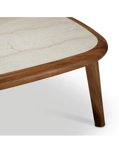 Solid wood coffee table with caramel...