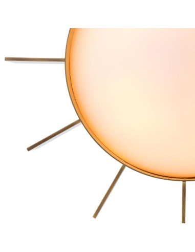 Brass ceiling light with white glass...