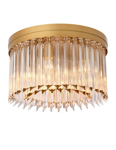 Brass ceiling light with clear glass...