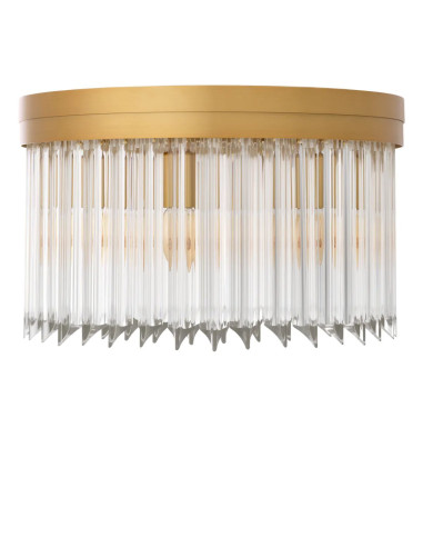 Brass ceiling light with clear glass...