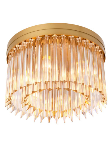 Brass ceiling light with clear glass...