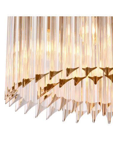 Brass ceiling light with transparent...