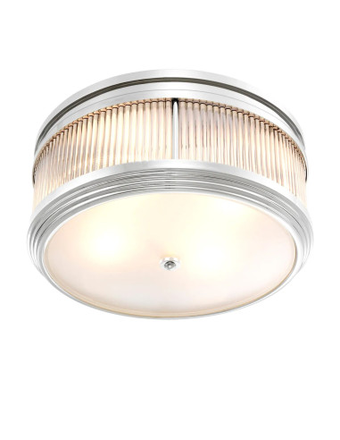 Nickel ceiling light with clear and...
