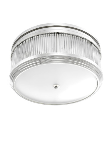 Nickel ceiling light with clear and...