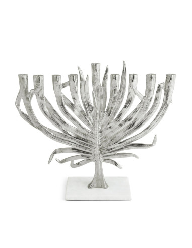 Moderne Menorah aus versilbertem...