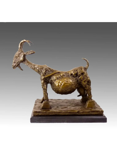 Pablo Picasso 风格的山羊青铜雕塑，20 世纪。