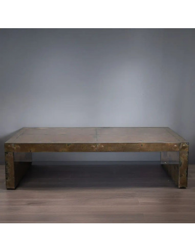 Coffee table in gilded oxidised...