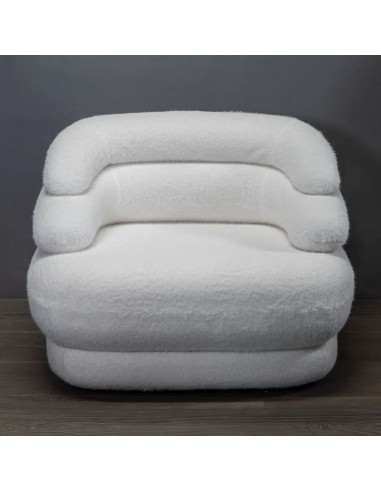 Paar design draaifauteuils in ecru...