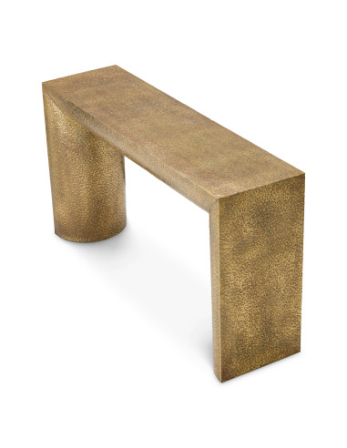 Hand-hammered brass wall console