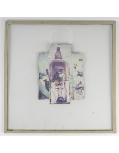 当代作品，玻璃下、绘画和拼贴画，20 世纪。