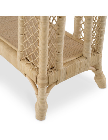 Natural rattan console table with an...
