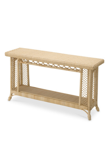 Natural rattan console table with an...