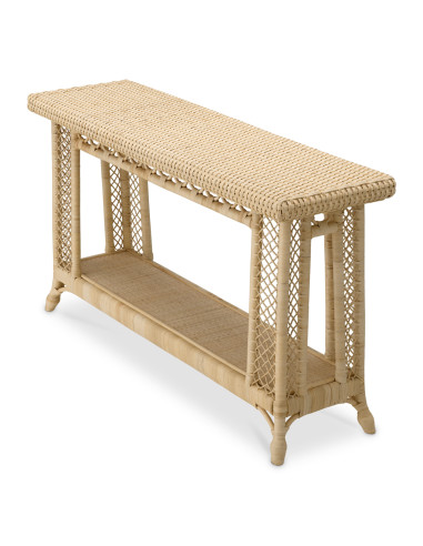 Natural rattan console table with an...