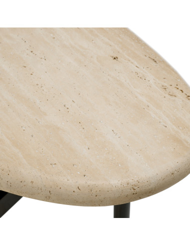 Natural travertine stone console with...