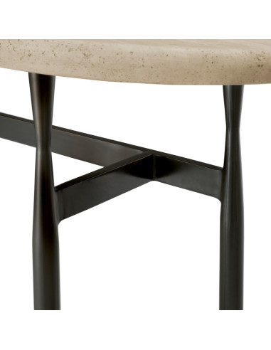 Natural travertine stone console with...