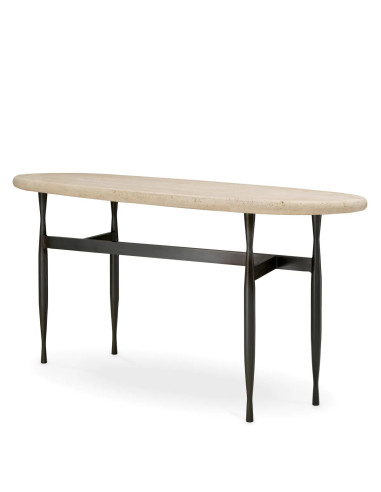 Consolle in travertino naturale con...