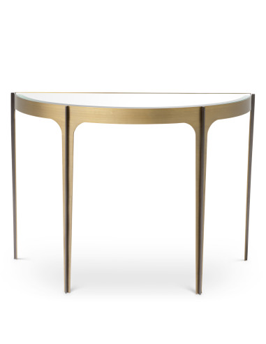 Half-moon-shaped designer console...