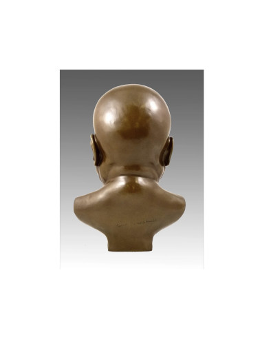 Sculpture of a striking head, bronze...