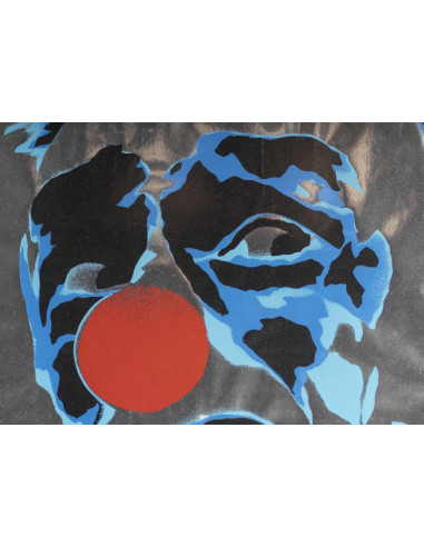 纸上丝网版画《小丑》，15/80，署名咪咪。