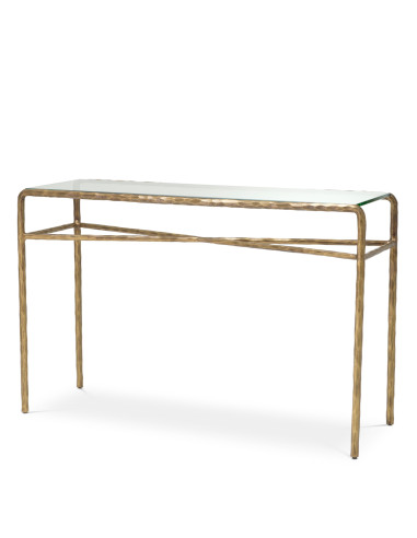 Consola de design em latão e vidro...