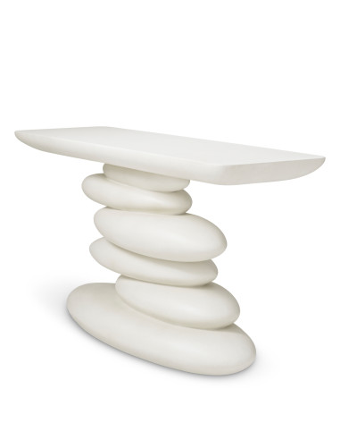 White console with organic,...