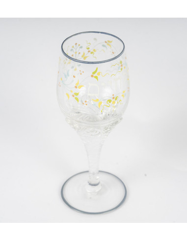 Cedère 醒酒器和玻璃，珐琅，水晶，20 世纪早期。