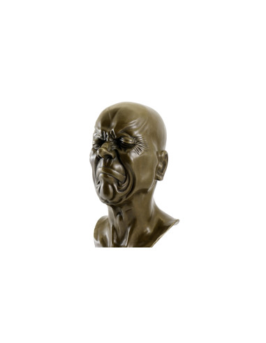 Expressive head bust in patinated...
