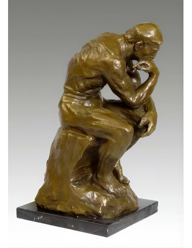 思想者》青铜雕塑，带棕色铜锈，20 世纪现代作品