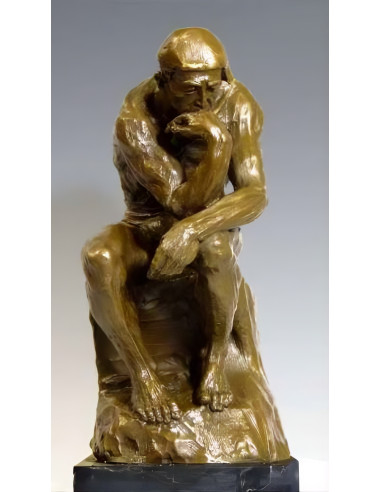 思想者》青铜雕塑，带棕色铜锈，20 世纪现代作品