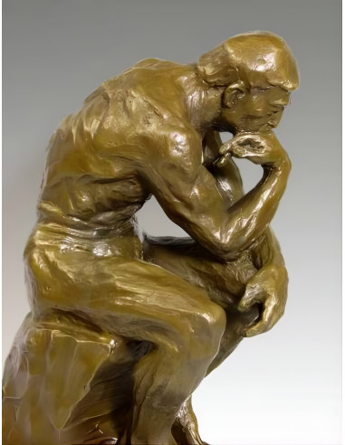 思想者》青铜雕塑，带棕色铜锈，20 世纪现代作品