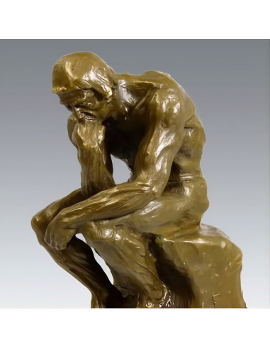思想者》青铜雕塑，带棕色铜锈，20 世纪现代作品