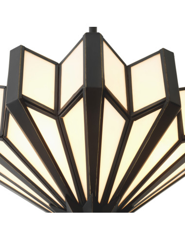 Brass and white moulded glass ceiling...