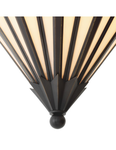 Lustre em latão e vidro moldado...