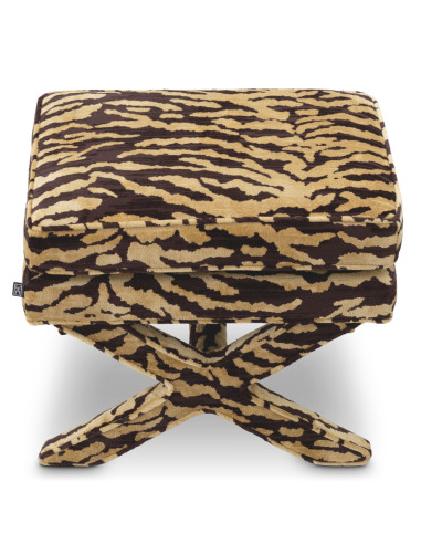 Paar Stoffhocker tigris brown